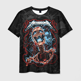 Мужская футболка 3D с принтом Metallica в Белгороде, 100% полиэфир | прямой крой, круглый вырез горловины, длина до линии бедер | Тематика изображения на принте: american | death | james hetfield | kirk hammett | metal band | metallica | music | rock | skeleton | skulls | vampires | wires | американская | вампиры | джеймс хетфилд | кирк хэмметт | ларс ульрих | метал группа | металлика | музыка | провода | роберт т