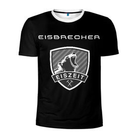 Мужская футболка 3D спортивная с принтом EISBRECHER в Белгороде, 100% полиэстер с улучшенными характеристиками | приталенный силуэт, круглая горловина, широкие плечи, сужается к линии бедра | Тематика изображения на принте: eisbrecher | metal | rock | метал | рок