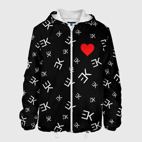 Мужская куртка 3D с принтом EGOR KREED - Heart в Белгороде, ткань верха — 100% полиэстер, подклад — флис | прямой крой, подол и капюшон оформлены резинкой с фиксаторами, два кармана без застежек по бокам, один большой потайной карман на груди. Карман на груди застегивается на липучку | black | egor | hip | hop | inc | kreed | logo | pop | rap | star | team | алых | грехи | егор | знают | крид | лого | миллион | настроения | они | поп | роз | рэп | самая | символ | хип | холостяк | хоп | цвет | черный | что