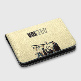 Картхолдер с принтом с принтом Volbeat  в Белгороде, натуральная матовая кожа | размер 7,3 х 10 см; кардхолдер имеет 4 кармана для карт; | groove metal | hardcore | psychobilly | volbeat | волбит