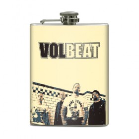 Фляга с принтом Volbeat в Белгороде, металлический корпус | емкость 0,22 л, размер 125 х 94 мм. Виниловая наклейка запечатывается полностью | groove metal | hardcore | psychobilly | volbeat | волбит