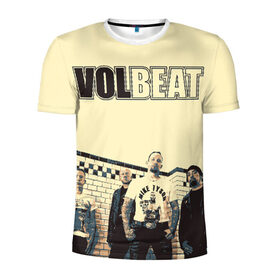 Мужская футболка 3D спортивная с принтом Volbeat в Белгороде, 100% полиэстер с улучшенными характеристиками | приталенный силуэт, круглая горловина, широкие плечи, сужается к линии бедра | Тематика изображения на принте: groove metal | hardcore | psychobilly | volbeat | волбит