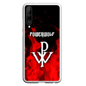 Чехол для Honor P30 с принтом POWERWOLF в Белгороде, Силикон | Область печати: задняя сторона чехла, без боковых панелей | Тематика изображения на принте: powerwolf | wolf | метал | пауэр метал. | повервольф | поверфульф | рок | хэви металб