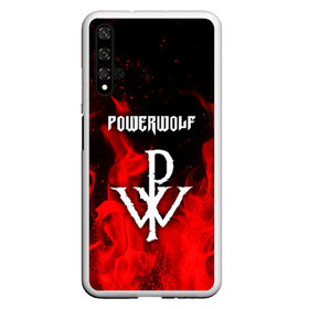 Чехол для Honor 20 с принтом POWERWOLF в Белгороде, Силикон | Область печати: задняя сторона чехла, без боковых панелей | powerwolf | wolf | метал | пауэр метал. | повервольф | поверфульф | рок | хэви металб