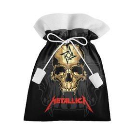 Подарочный 3D мешок с принтом Metallica в Белгороде, 100% полиэстер | Размер: 29*39 см | Тематика изображения на принте: american | james hetfield | kirk hammett | l | metal band | metallic | metallica | music | robot | rock | scales | sitting | skeleton | skull | throne | американская | джеймс хетфилд | кирк хэмметт | ларс ульрих | логотип | метал группа | металл