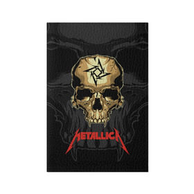 Обложка для паспорта матовая кожа с принтом Metallica в Белгороде, натуральная матовая кожа | размер 19,3 х 13,7 см; прозрачные пластиковые крепления | american | james hetfield | kirk hammett | l | metal band | metallic | metallica | music | robot | rock | scales | sitting | skeleton | skull | throne | американская | джеймс хетфилд | кирк хэмметт | ларс ульрих | логотип | метал группа | металл