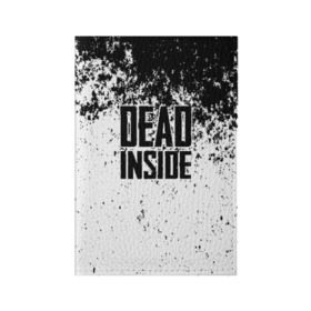 Обложка для паспорта матовая кожа с принтом Dead Inside в Белгороде, натуральная матовая кожа | размер 19,3 х 13,7 см; прозрачные пластиковые крепления | dead | dota | inside | аниме | внутри | гуль | дэд | инсайд | мертвец | мертвый | токийский