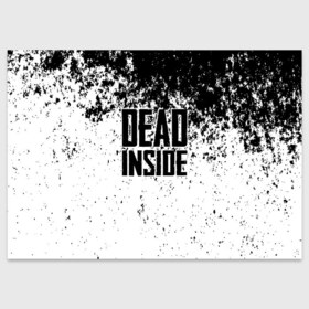 Поздравительная открытка с принтом Dead Inside в Белгороде, 100% бумага | плотность бумаги 280 г/м2, матовая, на обратной стороне линовка и место для марки
 | dead | dota | inside | аниме | внутри | гуль | дэд | инсайд | мертвец | мертвый | токийский