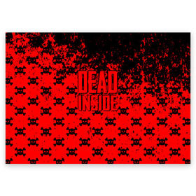 Поздравительная открытка с принтом Dead Inside в Белгороде, 100% бумага | плотность бумаги 280 г/м2, матовая, на обратной стороне линовка и место для марки
 | dead | dota | inside | аниме | внутри | гуль | дэд | инсайд | мертвец | мертвый | токийский