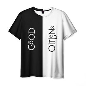 Мужская футболка 3D с принтом GOOD OMENS (КРЫЛЬЯ) в Белгороде, 100% полиэфир | прямой крой, круглый вырез горловины, длина до линии бедер | good omens | благие знамения | терри пратчетт