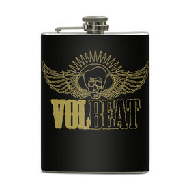Фляга с принтом Volbeat в Белгороде, металлический корпус | емкость 0,22 л, размер 125 х 94 мм. Виниловая наклейка запечатывается полностью | groove metal | hardcore | psychobilly | volbeat | волбит