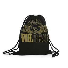Рюкзак-мешок 3D с принтом Volbeat  в Белгороде, 100% полиэстер | плотность ткани — 200 г/м2, размер — 35 х 45 см; лямки — толстые шнурки, застежка на шнуровке, без карманов и подкладки | groove metal | hardcore | psychobilly | volbeat | волбит