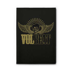 Обложка для автодокументов с принтом Volbeat  в Белгороде, натуральная кожа |  размер 19,9*13 см; внутри 4 больших “конверта” для документов и один маленький отдел — туда идеально встанут права | groove metal | hardcore | psychobilly | volbeat | волбит