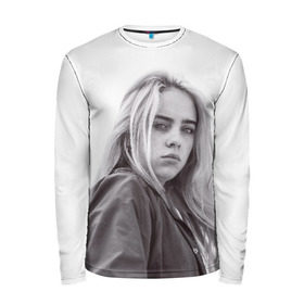 Мужской лонгслив 3D с принтом BILLIE EILISH в Белгороде, 100% полиэстер | длинные рукава, круглый вырез горловины, полуприлегающий силуэт | ayelish | bad guy | bellyache | bilie eilish | bilie elish | billie | billie eilish | eilish | electronic | elish | music | били айлиш | билли айлиш | эйлиш | элиш