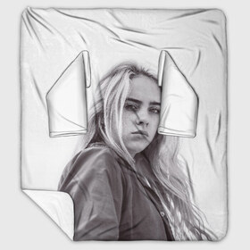 Плед с рукавами с принтом BILLIE EILISH в Белгороде, 100% полиэстер | Закругленные углы, все края обработаны. Ткань не мнется и не растягивается. Размер 170*145 | Тематика изображения на принте: ayelish | bad guy | bellyache | bilie eilish | bilie elish | billie | billie eilish | eilish | electronic | elish | music | били айлиш | билли айлиш | эйлиш | элиш