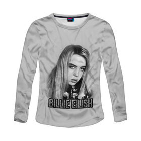 Женский лонгслив 3D с принтом BILLIE EILISH в Белгороде, 100% полиэстер | длинные рукава, круглый вырез горловины, полуприлегающий силуэт | ayelish | bad guy | bellyache | bilie eilish | bilie elish | billie | billie eilish | eilish | electronic | elish | music | били айлиш | билли айлиш | эйлиш | элиш