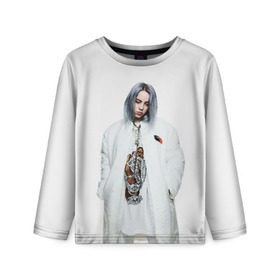 Детский лонгслив 3D с принтом BILLIE EILISH в Белгороде, 100% полиэстер | длинные рукава, круглый вырез горловины, полуприлегающий силуэт
 | ayelish | bad guy | bellyache | bilie eilish | bilie elish | billie | billie eilish | eilish | electronic | elish | music | били айлиш | билли айлиш | эйлиш | элиш