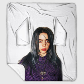 Плед с рукавами с принтом BILLIE EILISH в Белгороде, 100% полиэстер | Закругленные углы, все края обработаны. Ткань не мнется и не растягивается. Размер 170*145 | Тематика изображения на принте: ayelish | bad guy | bellyache | bilie eilish | bilie elish | billie | billie eilish | eilish | electronic | elish | music | били айлиш | билли айлиш | эйлиш | элиш