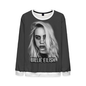 Мужской свитшот 3D с принтом BILLIE EILISH в Белгороде, 100% полиэстер с мягким внутренним слоем | круглый вырез горловины, мягкая резинка на манжетах и поясе, свободная посадка по фигуре | ayelish | bad guy | bellyache | bilie eilish | bilie elish | billie | billie eilish | eilish | electronic | elish | music | били айлиш | билли айлиш | эйлиш | элиш