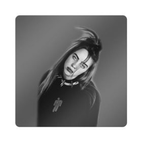 Магнит виниловый Квадрат с принтом BILLIE EILISH в Белгороде, полимерный материал с магнитным слоем | размер 9*9 см, закругленные углы | ayelish | bad guy | bellyache | bilie eilish | bilie elish | billie | billie eilish | eilish | electronic | elish | music | били айлиш | билли айлиш | эйлиш | элиш