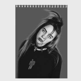 Скетчбук с принтом BILLIE EILISH в Белгороде, 100% бумага
 | 48 листов, плотность листов — 100 г/м2, плотность картонной обложки — 250 г/м2. Листы скреплены сверху удобной пружинной спиралью | ayelish | bad guy | bellyache | bilie eilish | bilie elish | billie | billie eilish | eilish | electronic | elish | music | били айлиш | билли айлиш | эйлиш | элиш