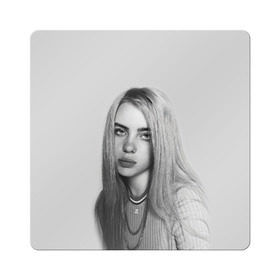 Магнит виниловый Квадрат с принтом BILLIE EILISH в Белгороде, полимерный материал с магнитным слоем | размер 9*9 см, закругленные углы | ayelish | bad guy | bellyache | bilie eilish | bilie elish | billie | billie eilish | eilish | electronic | elish | music | били айлиш | билли айлиш | эйлиш | элиш