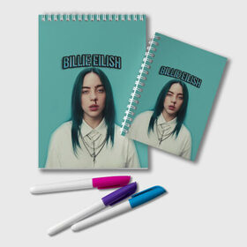 Блокнот с принтом BILLIE EILISH в Белгороде, 100% бумага | 48 листов, плотность листов — 60 г/м2, плотность картонной обложки — 250 г/м2. Листы скреплены удобной пружинной спиралью. Цвет линий — светло-серый
 | ayelish | bad guy | bellyache | bilie eilish | bilie elish | billie | billie eilish | eilish | electronic | elish | music | били айлиш | билли айлиш | эйлиш | элиш