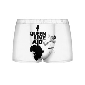 Мужские трусы 3D с принтом Queen LIVE AID в Белгороде, 50% хлопок, 50% полиэстер | классическая посадка, на поясе мягкая тканевая резинка | bohemian | brian | freddie | john | mercury | must go on | queen | rhapsody | roger | taylor | the miracle | the show | богемская | рапсодия | роджер тейлор | фредди меркьюри