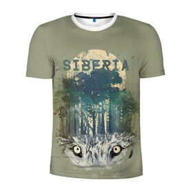 Мужская футболка 3D спортивная с принтом Siberia в Белгороде, 100% полиэстер с улучшенными характеристиками | приталенный силуэт, круглая горловина, широкие плечи, сужается к линии бедра | forest | siberia | siberian | wolf | волк | лес | природа | сибирь | тайга | хищник