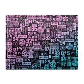 Обложка для студенческого билета с принтом BTS LOGOBOMBING в Белгороде, натуральная кожа | Размер: 11*8 см; Печать на всей внешней стороне | Тематика изображения на принте: bangtan boys | bt21 | bts | бтс