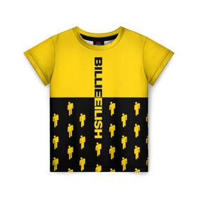 Детская футболка 3D с принтом BILLIE EILISH в Белгороде, 100% гипоаллергенный полиэфир | прямой крой, круглый вырез горловины, длина до линии бедер, чуть спущенное плечо, ткань немного тянется | be | billie | billie eilish | билли | билли айлиш