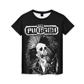 Женская футболка 3D с принтом Purgen в Белгороде, 100% полиэфир ( синтетическое хлопкоподобное полотно) | прямой крой, круглый вырез горловины, длина до линии бедер | punks | purgen | панки | пурген