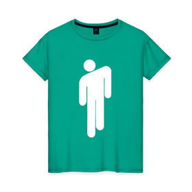 Женская футболка хлопок с принтом BILLIE EILISH (НА СПИНЕ) в Белгороде, 100% хлопок | прямой крой, круглый вырез горловины, длина до линии бедер, слегка спущенное плечо | be | billie | billie eilish | билли | билли айлиш