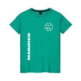 Женская футболка хлопок с принтом RAMMSTEIN (НА СПИНЕ) в Белгороде, 100% хлопок | прямой крой, круглый вырез горловины, длина до линии бедер, слегка спущенное плечо | rammstein | рамштайн