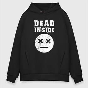 Мужское худи Oversize хлопок с принтом Dead inside в Белгороде, френч-терри — 70% хлопок, 30% полиэстер. Мягкий теплый начес внутри —100% хлопок | боковые карманы, эластичные манжеты и нижняя кромка, капюшон на магнитной кнопке | Тематика изображения на принте: dead inside | dont open | гуль | дед инсайт | дединсайт | дэд инсайт | дэдинсайт | интроверт | кен канеки | мертв внутри | мертвый внутри