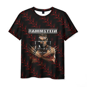 Мужская футболка 3D с принтом Rammstein (Росомаха) в Белгороде, 100% полиэфир | прямой крой, круглый вырез горловины, длина до линии бедер | Тематика изображения на принте: rammstein