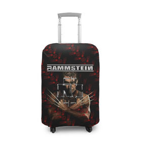 Чехол для чемодана 3D с принтом Rammstein (Росомаха) в Белгороде, 86% полиэфир, 14% спандекс | двустороннее нанесение принта, прорези для ручек и колес | rammstein