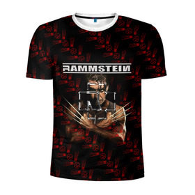 Мужская футболка 3D спортивная с принтом Rammstein (Росомаха) в Белгороде, 100% полиэстер с улучшенными характеристиками | приталенный силуэт, круглая горловина, широкие плечи, сужается к линии бедра | Тематика изображения на принте: rammstein