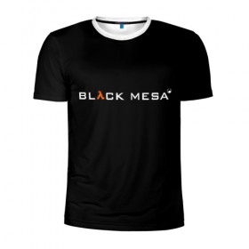 Мужская футболка 3D спортивная с принтом BLACK MESA в Белгороде, 100% полиэстер с улучшенными характеристиками | приталенный силуэт, круглая горловина, широкие плечи, сужается к линии бедра | black mesa | city 17 | combine guard | gordon freeman | half life | source | valve | гордон фримен | халф лайф
