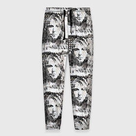 Мужские брюки 3D с принтом Kurt Cobain в Белгороде, 100% полиэстер | манжеты по низу, эластичный пояс регулируется шнурком, по бокам два кармана без застежек, внутренняя часть кармана из мелкой сетки | Тематика изображения на принте: 