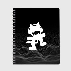 Тетрадь с принтом MONSTERCAT в Белгороде, 100% бумага | 48 листов, плотность листов — 60 г/м2, плотность картонной обложки — 250 г/м2. Листы скреплены сбоку удобной пружинной спиралью. Уголки страниц и обложки скругленные. Цвет линий — светло-серый
 | Тематика изображения на принте: cat | monster | monster cat | monstercat | кот | монстеркет