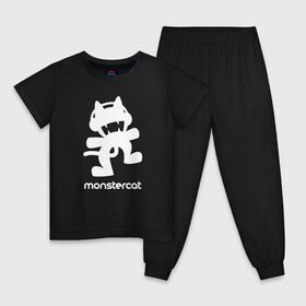 Детская пижама хлопок с принтом MONSTERCAT в Белгороде, 100% хлопок |  брюки и футболка прямого кроя, без карманов, на брюках мягкая резинка на поясе и по низу штанин
 | cat | monster | monster cat | monstercat | кот | монстеркет