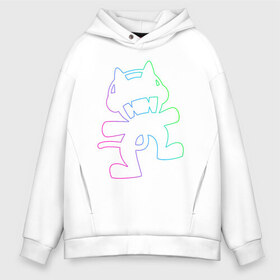 Мужское худи Oversize хлопок с принтом MONSTERCAT в Белгороде, френч-терри — 70% хлопок, 30% полиэстер. Мягкий теплый начес внутри —100% хлопок | боковые карманы, эластичные манжеты и нижняя кромка, капюшон на магнитной кнопке | cat | monster | monster cat | monstercat | кот | монстеркет