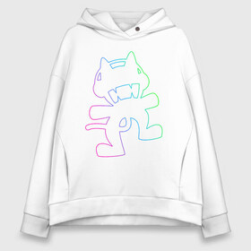 Женское худи Oversize хлопок с принтом MONSTERCAT в Белгороде, френч-терри — 70% хлопок, 30% полиэстер. Мягкий теплый начес внутри —100% хлопок | боковые карманы, эластичные манжеты и нижняя кромка, капюшон на магнитной кнопке | cat | monster | monster cat | monstercat | кот | монстеркет