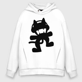 Мужское худи Oversize хлопок с принтом MONSTERCAT в Белгороде, френч-терри — 70% хлопок, 30% полиэстер. Мягкий теплый начес внутри —100% хлопок | боковые карманы, эластичные манжеты и нижняя кромка, капюшон на магнитной кнопке | cat | monster | monster cat | monstercat | кот | монстеркет