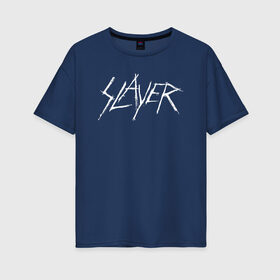 Женская футболка хлопок Oversize с принтом SLAYER (4) в Белгороде, 100% хлопок | свободный крой, круглый ворот, спущенный рукав, длина до линии бедер
 | metal | music | rock | slayer | метал | музыка | рок
