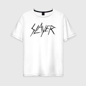 Женская футболка хлопок Oversize с принтом SLAYER (6) в Белгороде, 100% хлопок | свободный крой, круглый ворот, спущенный рукав, длина до линии бедер
 | metal | music | rock | slayer | метал | музыка | рок