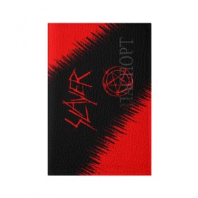 Обложка для паспорта матовая кожа с принтом SLAYER (8) в Белгороде, натуральная матовая кожа | размер 19,3 х 13,7 см; прозрачные пластиковые крепления | metal | music | rock | slayer | метал | музыка | рок