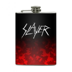 Фляга с принтом SLAYER (11) в Белгороде, металлический корпус | емкость 0,22 л, размер 125 х 94 мм. Виниловая наклейка запечатывается полностью | 