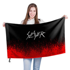 Флаг 3D с принтом SLAYER (14) в Белгороде, 100% полиэстер | плотность ткани — 95 г/м2, размер — 67 х 109 см. Принт наносится с одной стороны | metal | music | rock | slayer | метал | музыка | рок